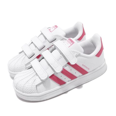 ADIDAS 愛迪達 adidas 愛迪達 童鞋 Superstar CF I 白 粉紅 小童鞋 魔鬼氈 基本款  CG6638