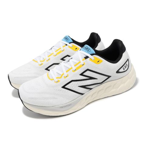 NEW BALANCE 紐巴倫 慢跑鞋 Fresh Foam 680 V8 2E 男鞋 寬楦 白 黑 針織 緩衝 運動鞋 NB M680LW82E