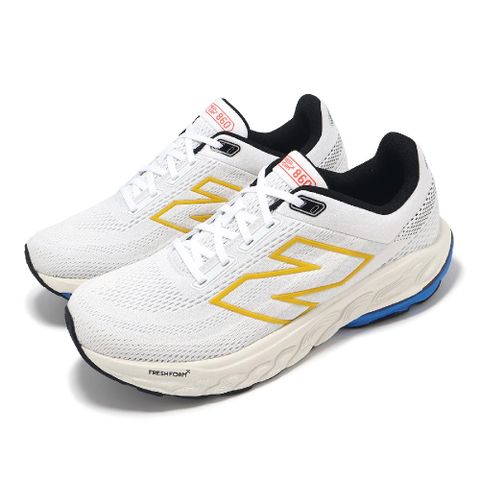 NEW BALANCE 紐巴倫 慢跑鞋 Fresh Foam X 860 V14 2E 男鞋 寬楦 白 藍 黃 緩衝 運動鞋 NB M860Z14-2E