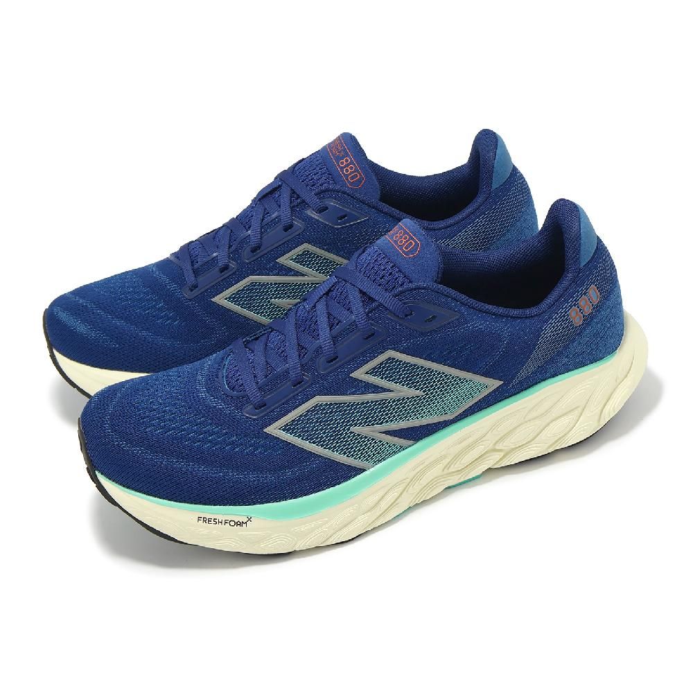 New Balance  紐巴倫 慢跑鞋 Fresh Foam X 880 V14 2E 男鞋 寬楦 墨黑 前衛亮藍 運動鞋 NB M880A14-2E