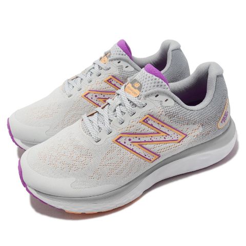 New Balance 紐巴倫 慢跑鞋 Fresh Foam 680 V7 D 寬楦 女鞋 灰 紫 橘 反光 運動鞋 NB W680GN7-D