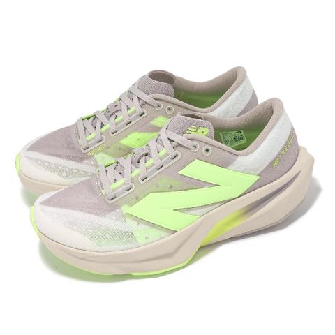 NEW BALANCE 紐巴倫 競速跑鞋 FuelCell Rebel V4 D 女鞋 寬楦 月岩灰 淺青檸綠 運動鞋 NB WFCXLUM-D