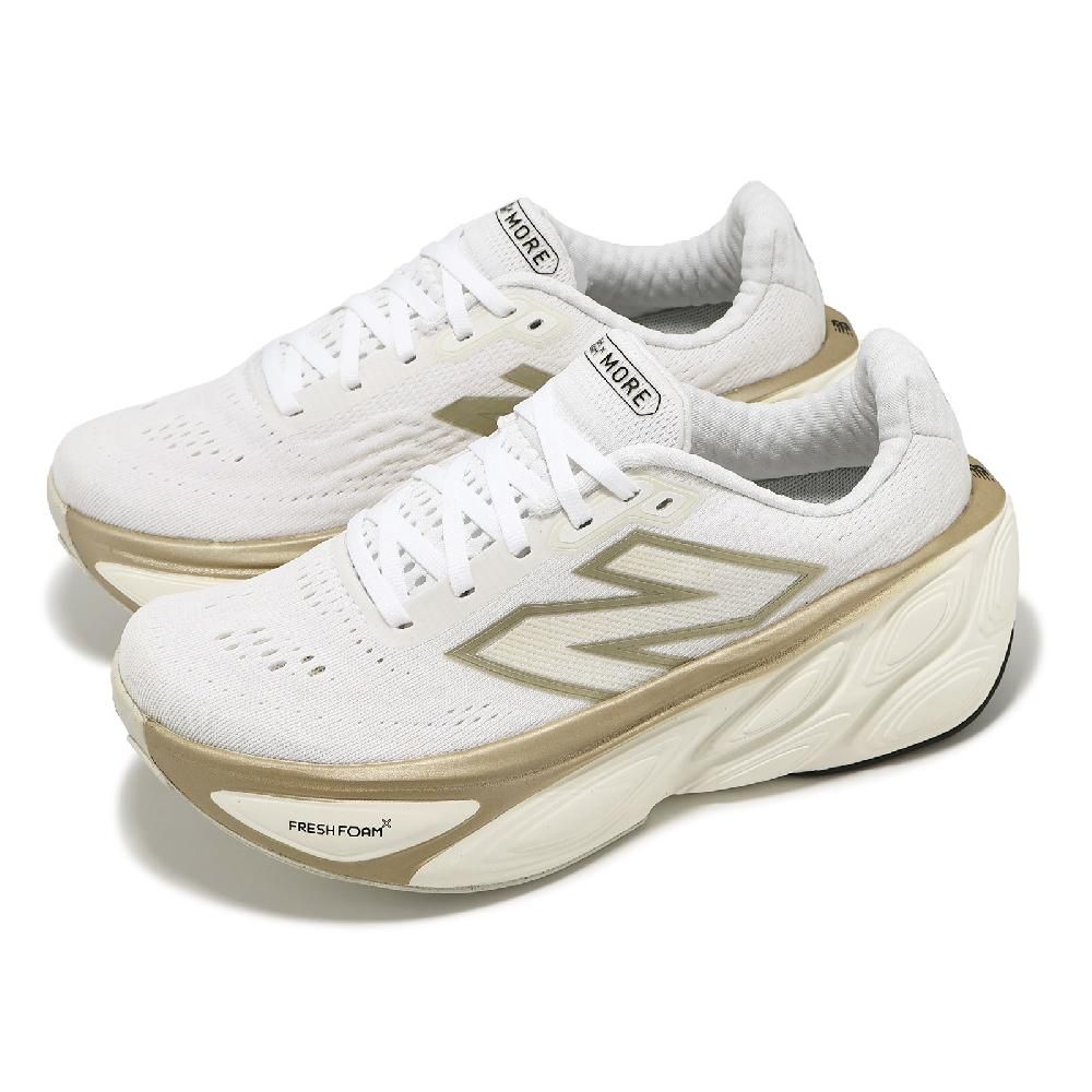 New Balance 紐巴倫  紐巴倫 慢跑鞋 Fresh Foam X More V5 D 女鞋 寬楦 白 米白 厚底 運動鞋 NB WMORLW5-D