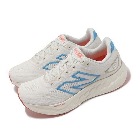 NEW BALANCE New Balance 紐巴倫 慢跑鞋 Fresh Foam 680 V8 D 寬楦 女鞋 白 藍 厚底 緩震 運動鞋 NB W680LH8-D