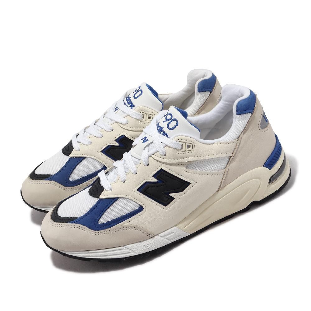 NEW BALANCE  紐巴倫 休閒鞋 990 V2 米白 藍 黑 男鞋 美製 復古 經典 麂皮 NB M990WB2D