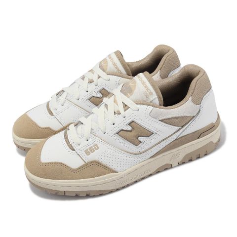 NEW BALANCE 紐巴倫 休閒鞋 550 白 奶茶 男鞋 麂皮 皮革 復古 低筒 NB BB550NECD