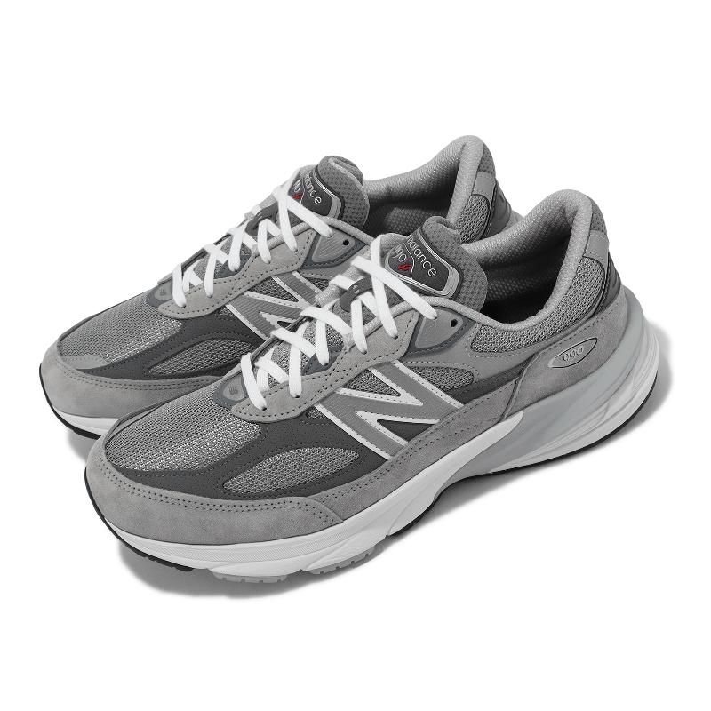 New Balance 紐巴倫休閒鞋990 V6 2E 寬楦男鞋灰元祖灰銀美製拼接反光