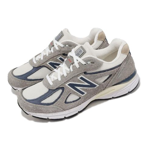 New Balance 紐巴倫 休閒鞋 990 V4 男鞋 灰 深藍 美製 麂皮 復古 拼接 NB U990TA4D