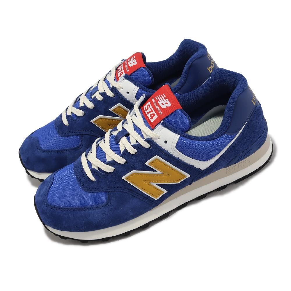 New Balance 紐巴倫休閒鞋574 男鞋女鞋藍黃麂皮經典復古運動鞋NB