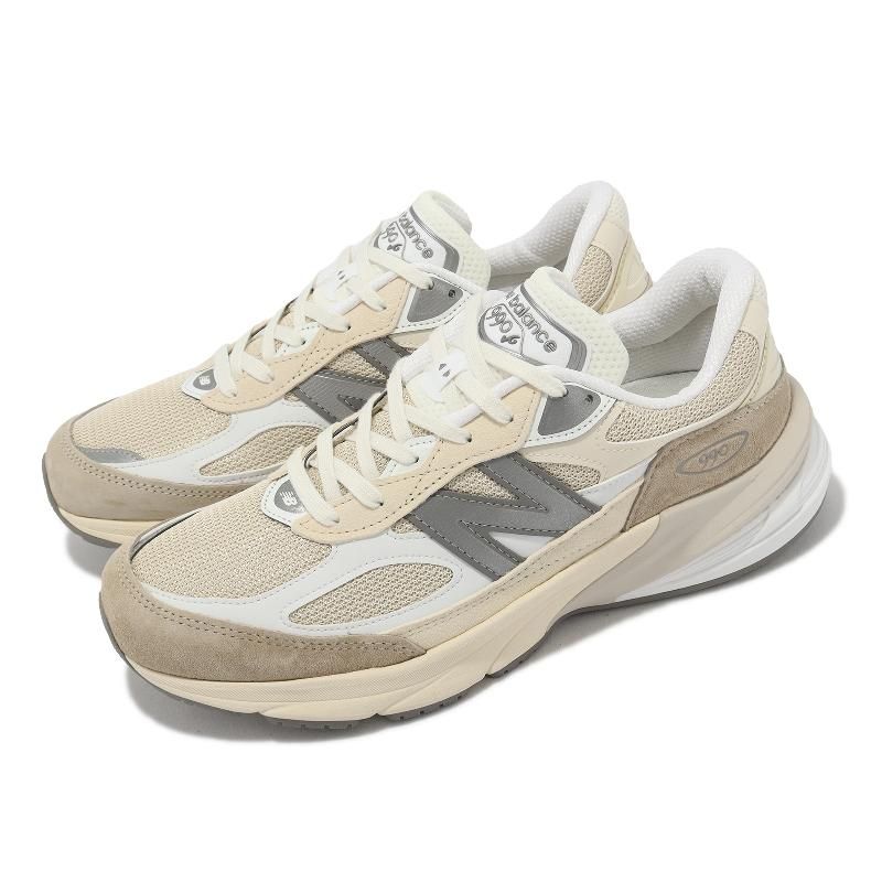 New Balance 紐巴倫休閒鞋990 V6 男鞋米白灰杏色美製麂皮拼接復古NB