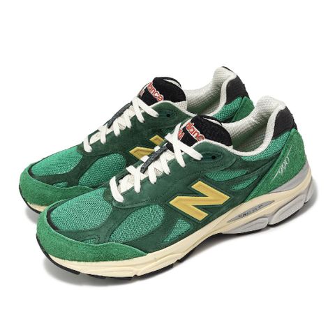 New Balance 紐巴倫 x Teddy Santis 休閒鞋 990 V3 男鞋 綠 黃 美製 麂皮 拼接 聯名 經典 NB M990GG3D