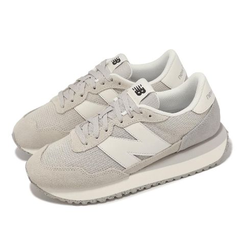 NEW BALANCE 紐巴倫 休閒鞋 237 男鞋 女鞋 米白 灰 麂皮 緩衝 復古 情侶鞋 NB MS237LGG-D