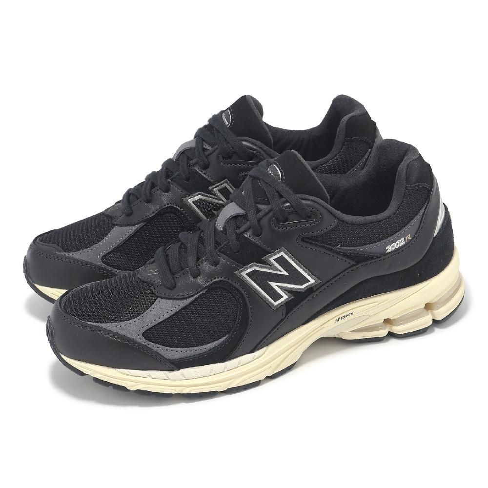 NEW BALANCE New Balance 紐巴倫 休閒鞋 2002R 男鞋 女鞋 黑 米白 麂皮 拼接 緩衝 千禧跑鞋 情侶鞋 NB M2002RIB-D