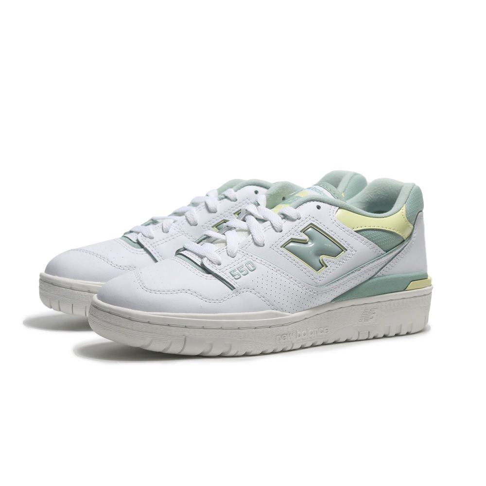 NEW BALANCE  休閒鞋 NB 550 白 蒂綠黃 漆皮LOGO 復古 女 BBW550EB