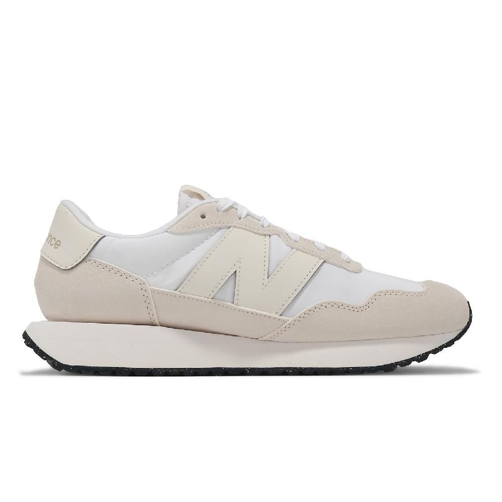 NEW BALANCE  紐巴倫 休閒鞋 237 女鞋 白 亞麻 麂皮 拼接 緩衝 情侶鞋 NB WS237CG-B