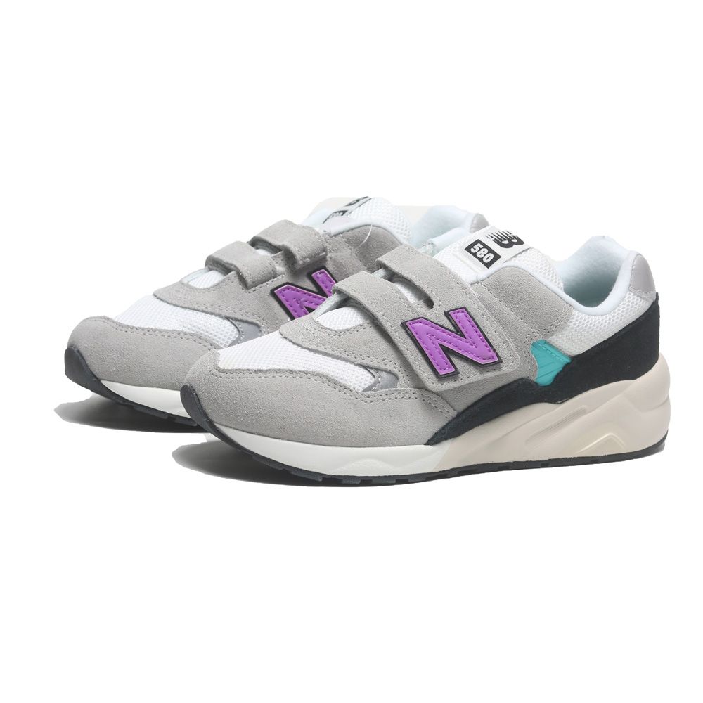 NEW BALANCE  童鞋 NB 580 灰黑紫 魔鬼氈 中童 PV580GR