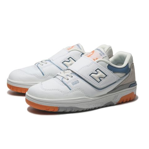 NEW BALANCE 童鞋 NB 550 白 橘藍 黏帶 中童 PHB550WB