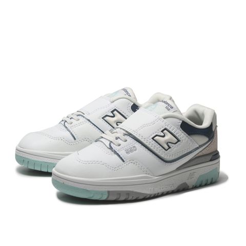 NEW BALANCE 童鞋 NB 550 白 深藍綠 黏帶 中童 PHB550WA