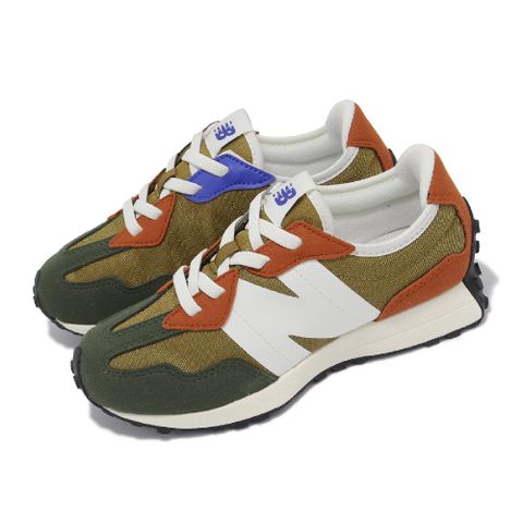 New Balance 紐巴倫 休閒鞋 327 中童鞋 小朋友 寬楦 綠 棕 麂皮 帆布 拼接 復古 NB 運動鞋 PH327HCW