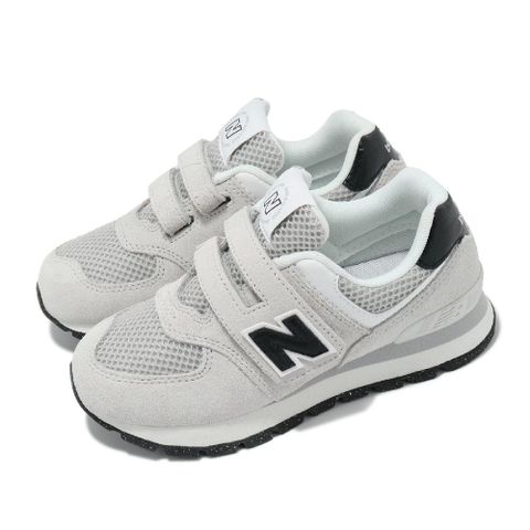 NEW BALANCE 紐巴倫 休閒鞋 574 中童鞋 寬楦 灰 黑 麂皮 魔鬼氈 小朋友 NB 經典 PV574DMGW