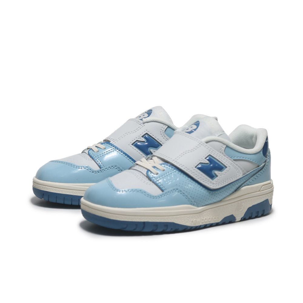 NEW BALANCE  童鞋 NB 550 白 水藍漆皮 黏帶 中童 PHB550KE