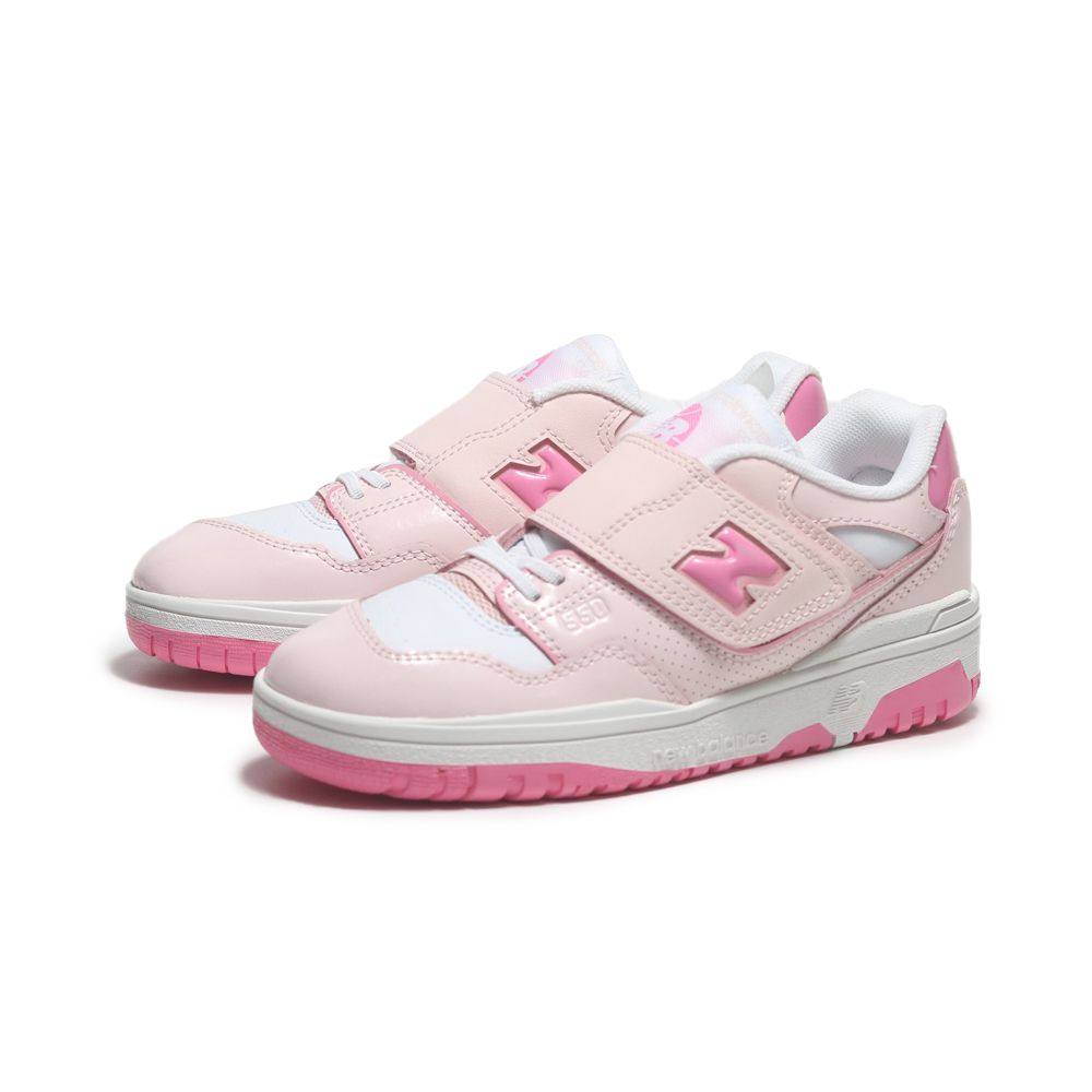 NEW BALANCE  童鞋 NB 550 白 粉紅漆皮 黏帶 中童 PHB550KK