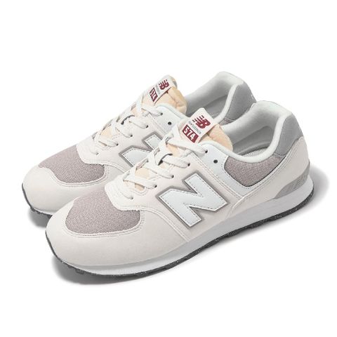 NEW BALANCE 紐巴倫 休閒鞋 574 Wide 大童 寬楦 白 灰 麂皮 網布 小朋友 運動鞋 NB GC574RCD-W