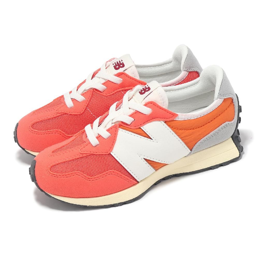 NEW BALANCE  紐巴倫 休閒鞋 327 Wide 中童 寬楦 橘 白 麂皮 尼龍 復古 小朋友 運動鞋 NB PH327RF-W