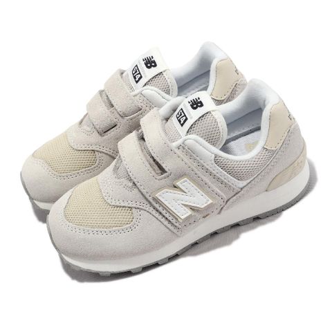 New Balance 紐巴倫 童鞋 574 寬楦 中童 奶茶 白 麂皮 魔鬼氈 小朋友 親子鞋 NB PV574FOG-W