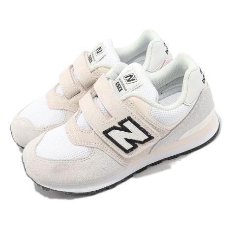 NEW BALANCE 紐巴倫 童鞋 574 W 寬楦 中童 米白 黑 麂皮 魔鬼氈 小朋友 NB  PV574WB1-W