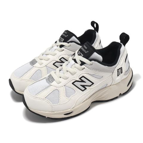 New Balance 紐巴倫 休閒鞋 878 中童 寬楦 白 黑 復古 彈力帶 小朋友 運動鞋 NB PV878ST1-W