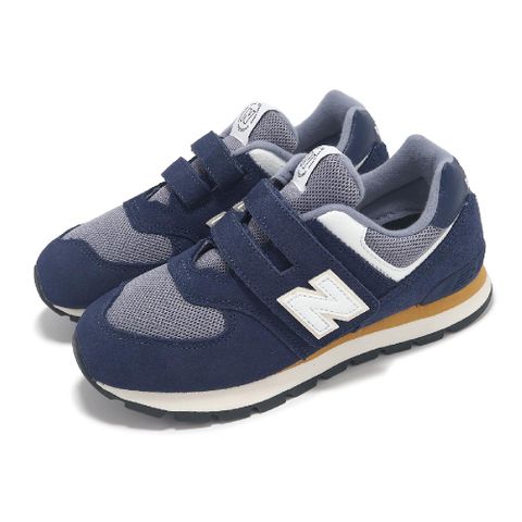 NEW BALANCE 紐巴倫 休閒鞋 574 中童 寬楦 藍 白 小朋友 魔鬼氈 麂皮 運動鞋 NB PV574DNH-W