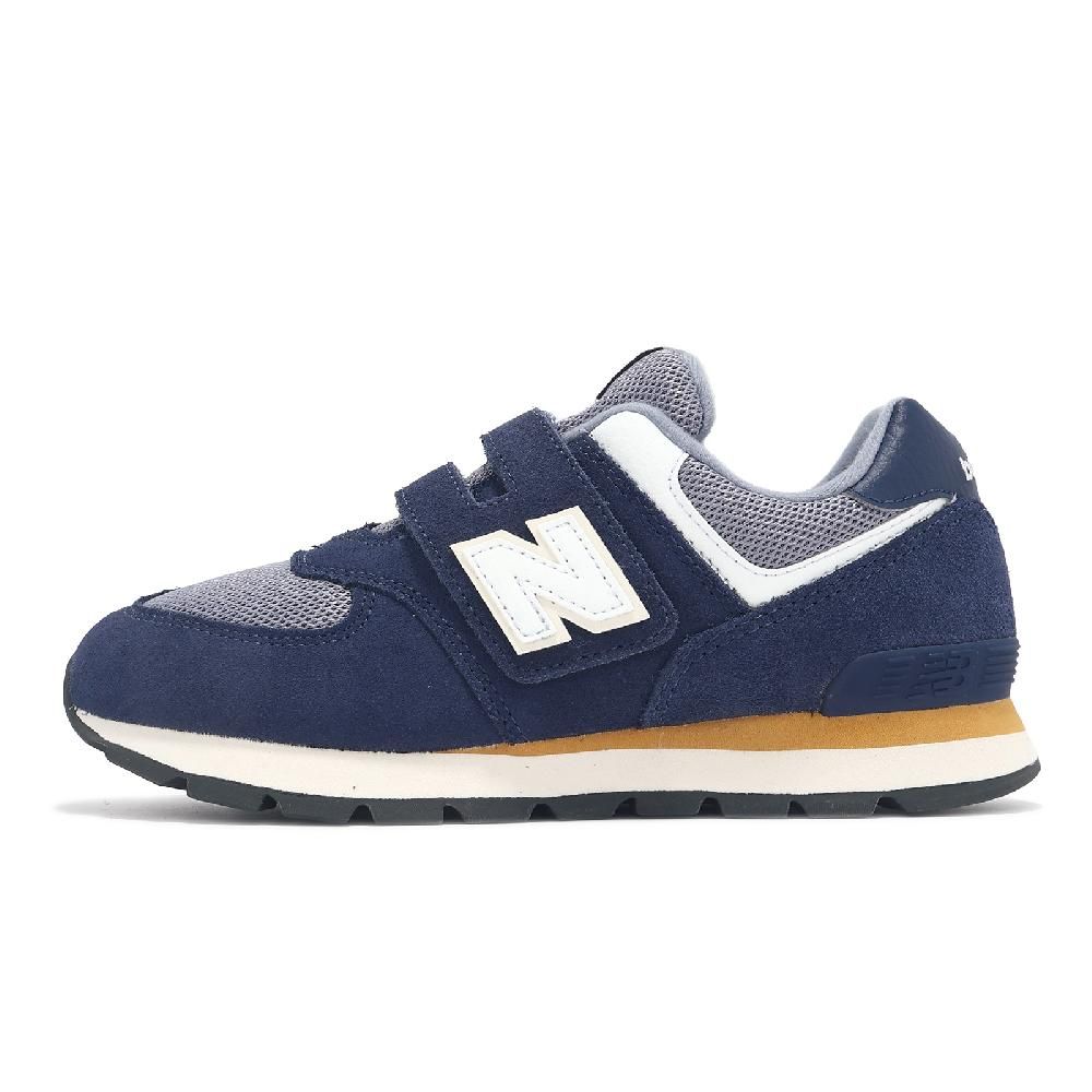 NEW BALANCE  紐巴倫 休閒鞋 574 中童 寬楦 藍 白 小朋友 魔鬼氈 麂皮 運動鞋 NB PV574DNH-W