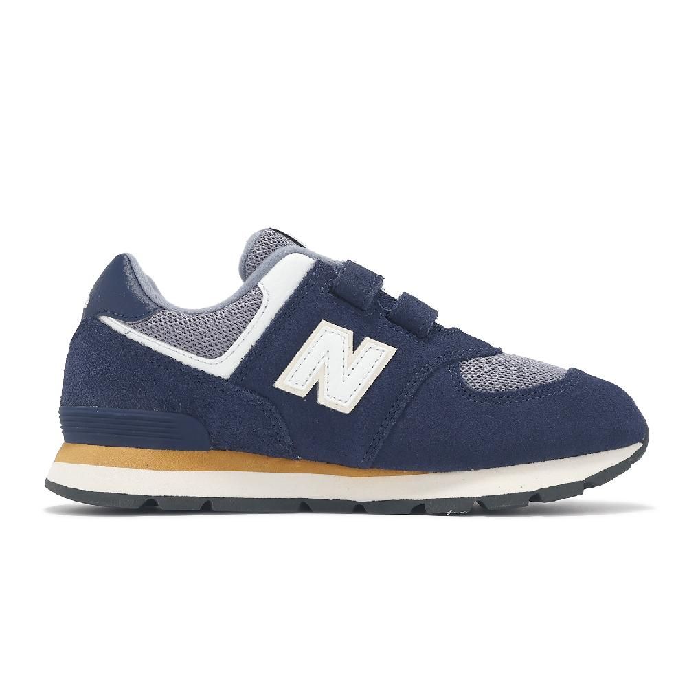 NEW BALANCE  紐巴倫 休閒鞋 574 中童 寬楦 藍 白 小朋友 魔鬼氈 麂皮 運動鞋 NB PV574DNH-W