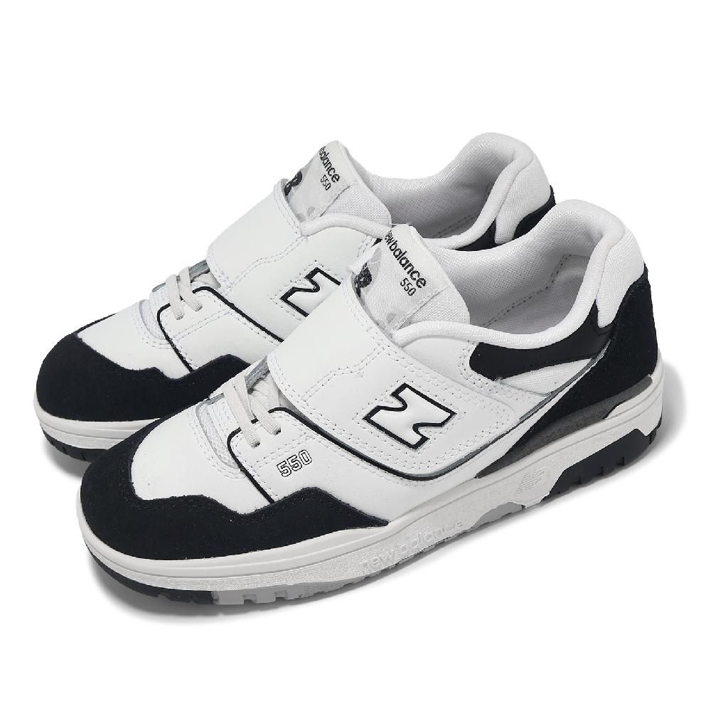 New Balance 紐巴倫 紐巴倫 休閒鞋 550 中童 白 黑 灰 小朋友 魔鬼氈 皮革 復古 運動鞋 NB PHB550CA-M