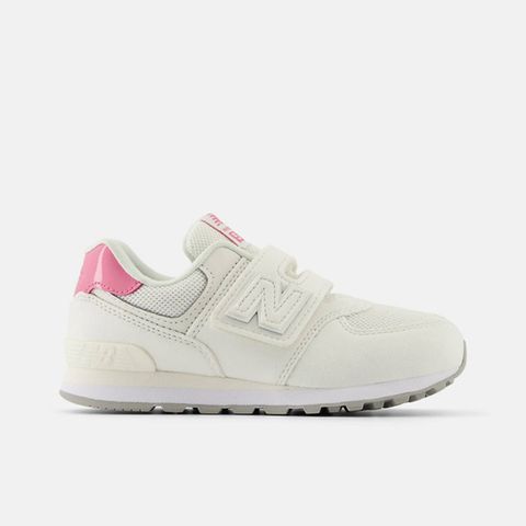 NEW BALANCE [PV5742BA] 中童 休閒鞋 經典 復古 W寬楦 NB 574 魔鬼氈 麂皮 米白 粉