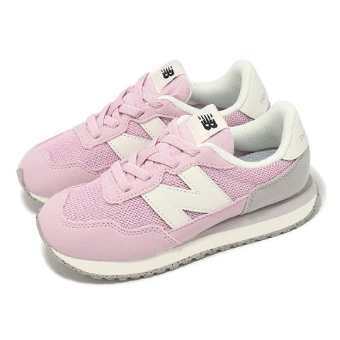 NEW BALANCE 紐巴倫 休閒鞋 237 中童 寬楦 中古粉 雨雲灰 緩衝 麂皮 拼接 小朋友 運動鞋 NB PH237LMP-W