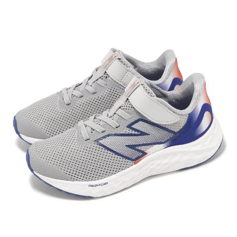 NEW BALANCE 慢跑鞋 Fresh Foam Arishi V4 中童 寬楦 灰藍 魔鬼氈 小朋友 運動鞋 NB PAARIBF4-W