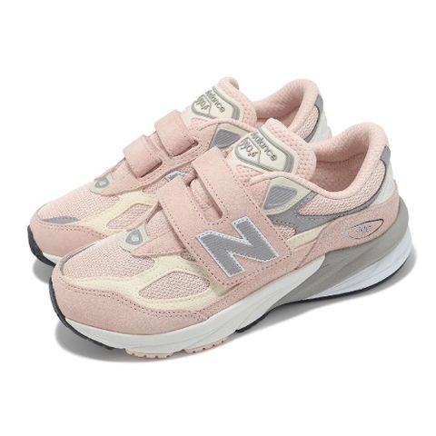 NEW BALANCE New Balance 紐巴倫 童鞋 990 V6 寬楦 雲霧粉 灰 白 中童 小朋友 運動鞋 休閒鞋 NB PV990PK6-W