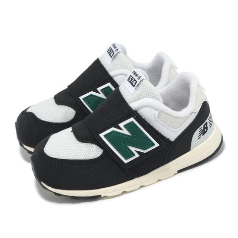 NEW BALANCE New Balance 紐巴倫 童鞋 574 寬楦 黑 沼綠 小童 學步鞋 休閒鞋 親子鞋 魔鬼氈 NB NW574RBG-W