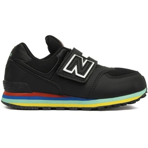 NEW BALANCE New Balance 574 PV574KIF 中童 休閒鞋 經典 復古 W寬楦 NB 574 魔鬼氈 彩虹底 黑