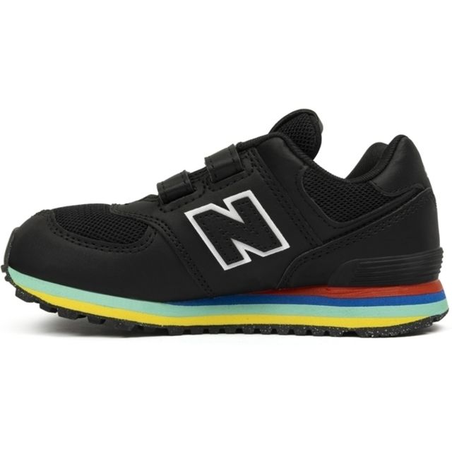 NEW BALANCE New Balance 574 PV574KIF 中童 休閒鞋 經典 復古 W寬楦 NB 574 魔鬼氈 彩虹底 黑