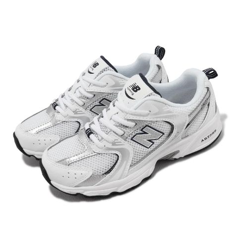 NEW BALANCE New Balance 紐巴倫 童鞋 530 寬楦 中童 白 銀 復古 仿舊 休閒鞋 小朋友 NB PZ530SB1-W