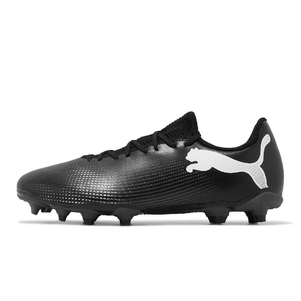 PUMA 彪馬  彪馬 足球鞋 Future 7 Play FG/AG 男鞋 黑 白 皮革 支撐 人工草皮 短草皮 運動鞋 10772302