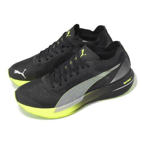 Puma 彪馬 競速跑鞋 Deviate Nitro Elite Carbon 男鞋 黑綠 輕量 透氣 碳板 運動鞋 37709001
