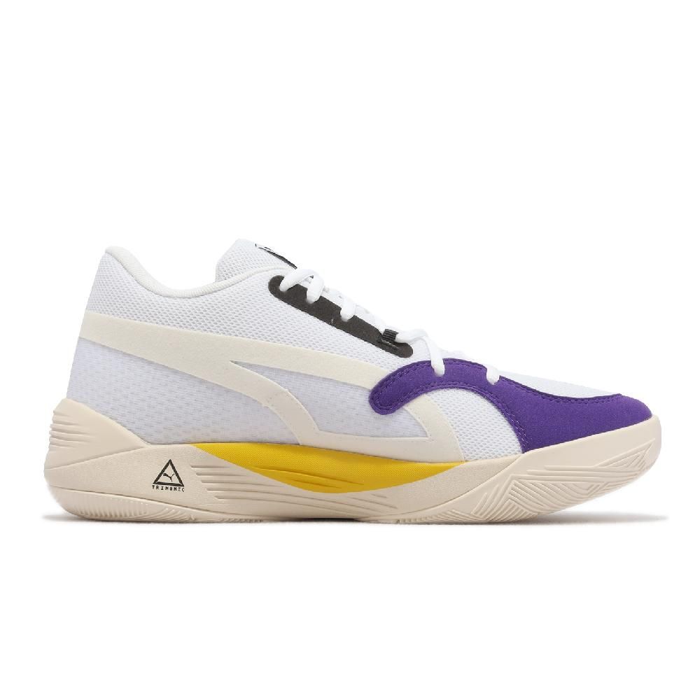 PUMA  籃球鞋 TRC Blaze Court 男鞋 白 奶油 紫黃 Lakers 湖人配色 低筒 運動鞋 37658207