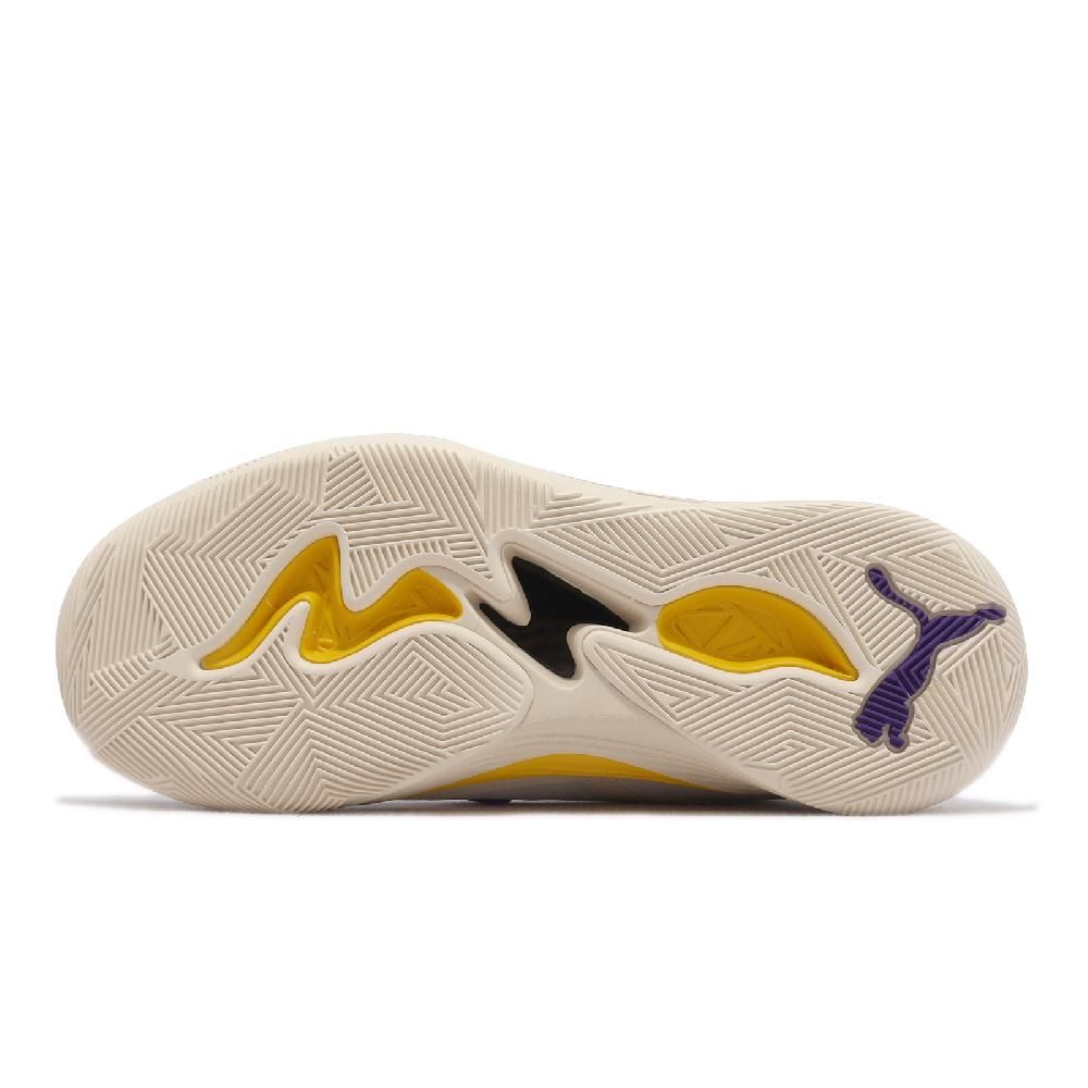 PUMA  籃球鞋 TRC Blaze Court 男鞋 白 奶油 紫黃 Lakers 湖人配色 低筒 運動鞋 37658207