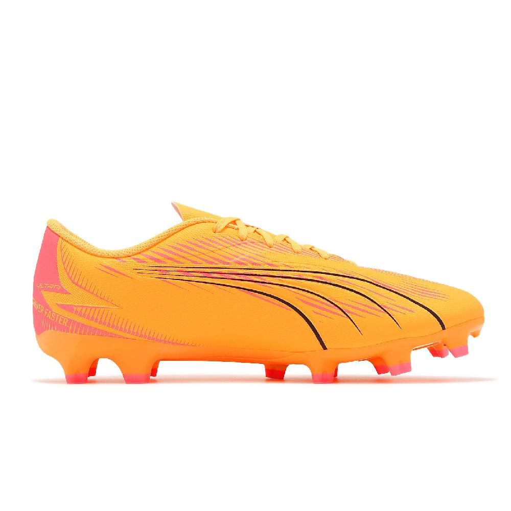 PUMA  彪馬 足球鞋 Ultra Play FG/AG 男鞋 橘黃 粉 包覆 抓地 短草皮 運動鞋 10776303