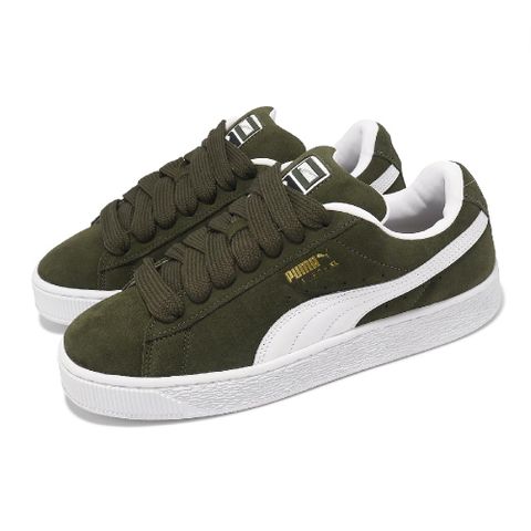 PUMA 彪馬 休閒鞋 Suede XL 男鞋 軍綠 白 板鞋 麵包鞋 復古 麂皮 金標 39520513