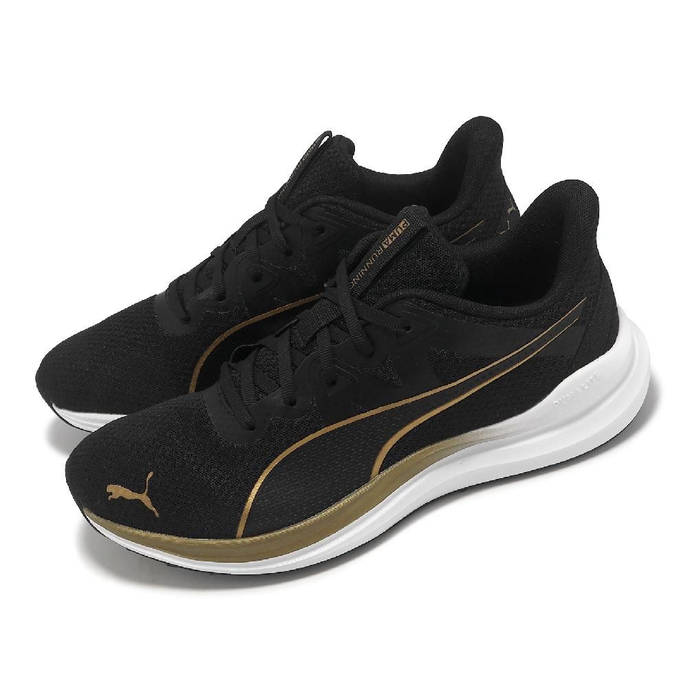 PUMA  彪馬 慢跑鞋 Reflect Lite 男鞋 黑 金 輕量 緩衝 網布 運動鞋 37876827